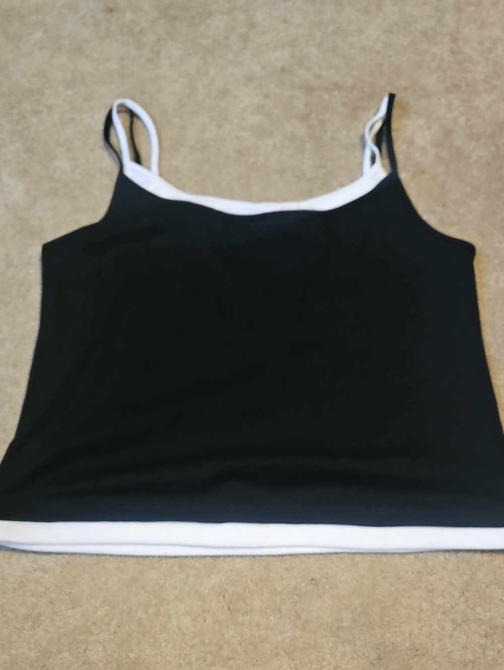 Women’s Black & White Layered Cami Tank Top